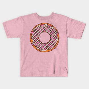 Orange Donut with Pink and White Frosting Kids T-Shirt